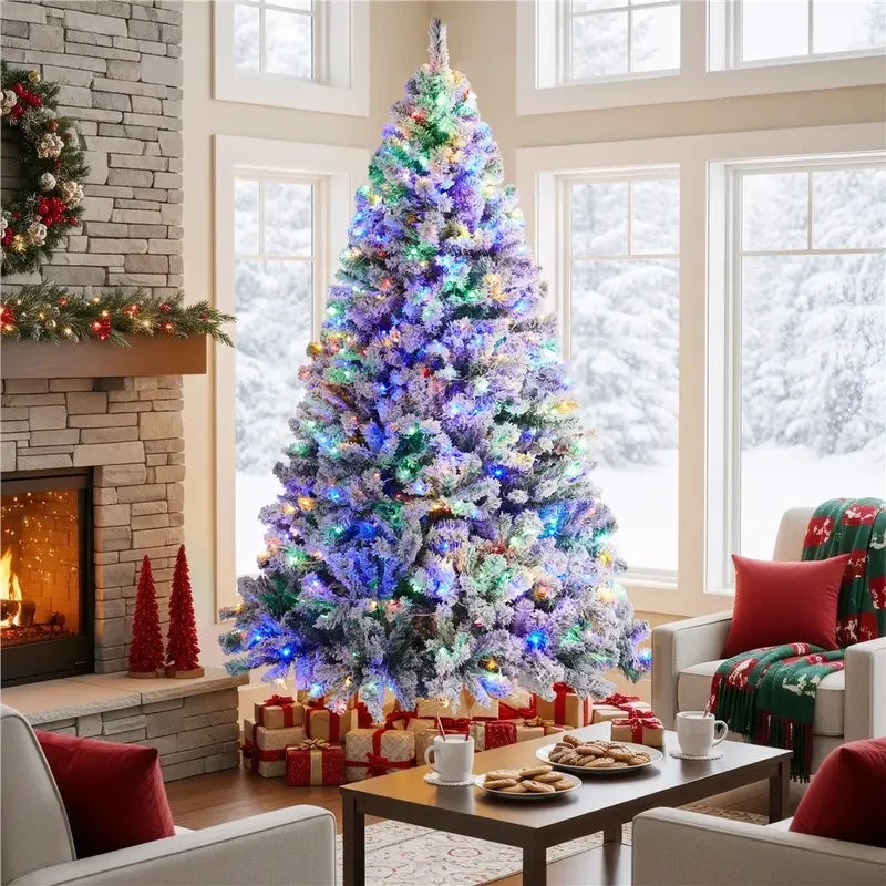 Pre-Lit Snow Flocked Christmas Tree